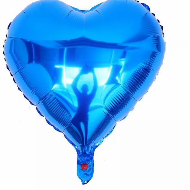 balon foil love / balon foil bentuk hati per pack isi 50pcs - silver