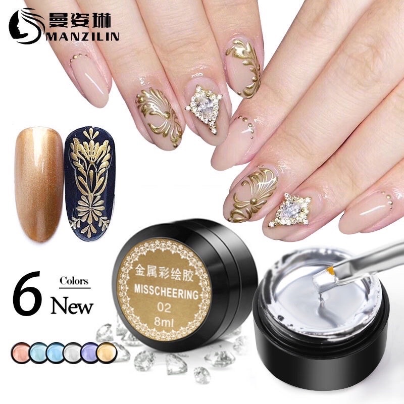 MISCHEERING METAL GEL PAINTS PAINTING / MISSCHEERING GOLD PAINTING LINER gel metal gold japan nails