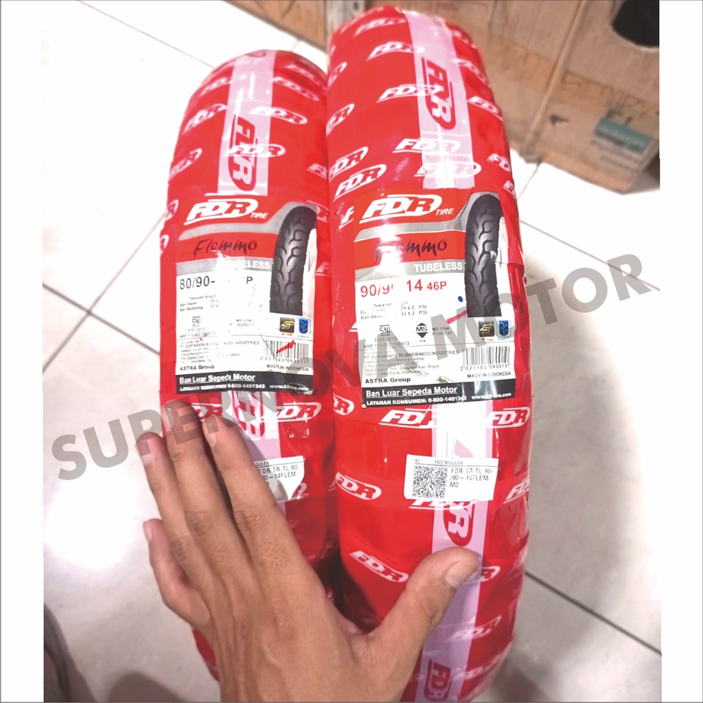BAN LUAR FDR FLEMMO 80/90-14 90/90-14 TUBELESS BAN LUAR MOTOR MATIC RING 14 FDR FLEMMO