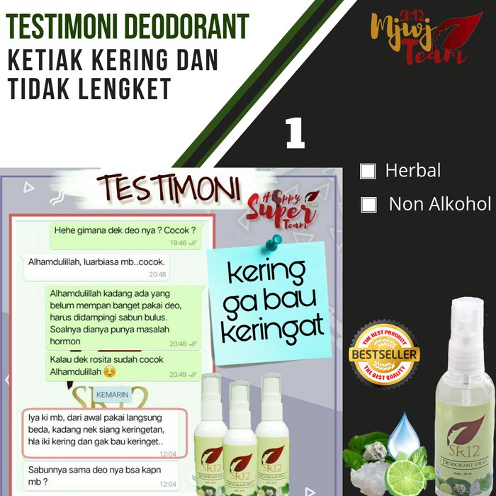 Deodorant Non Alkohol SR12 Reguler Hilangkan Bau Badan Pencerah Ketiak Hitam Deodorant Aman Anak Dan Remaja SR12 Ori BPOM