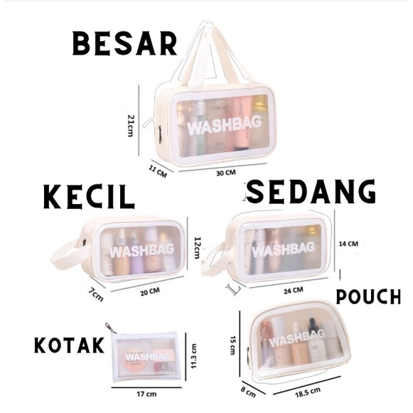 Tas Kosmetik Transparant Wash Bag  Waterproof Travel Make Up Bag