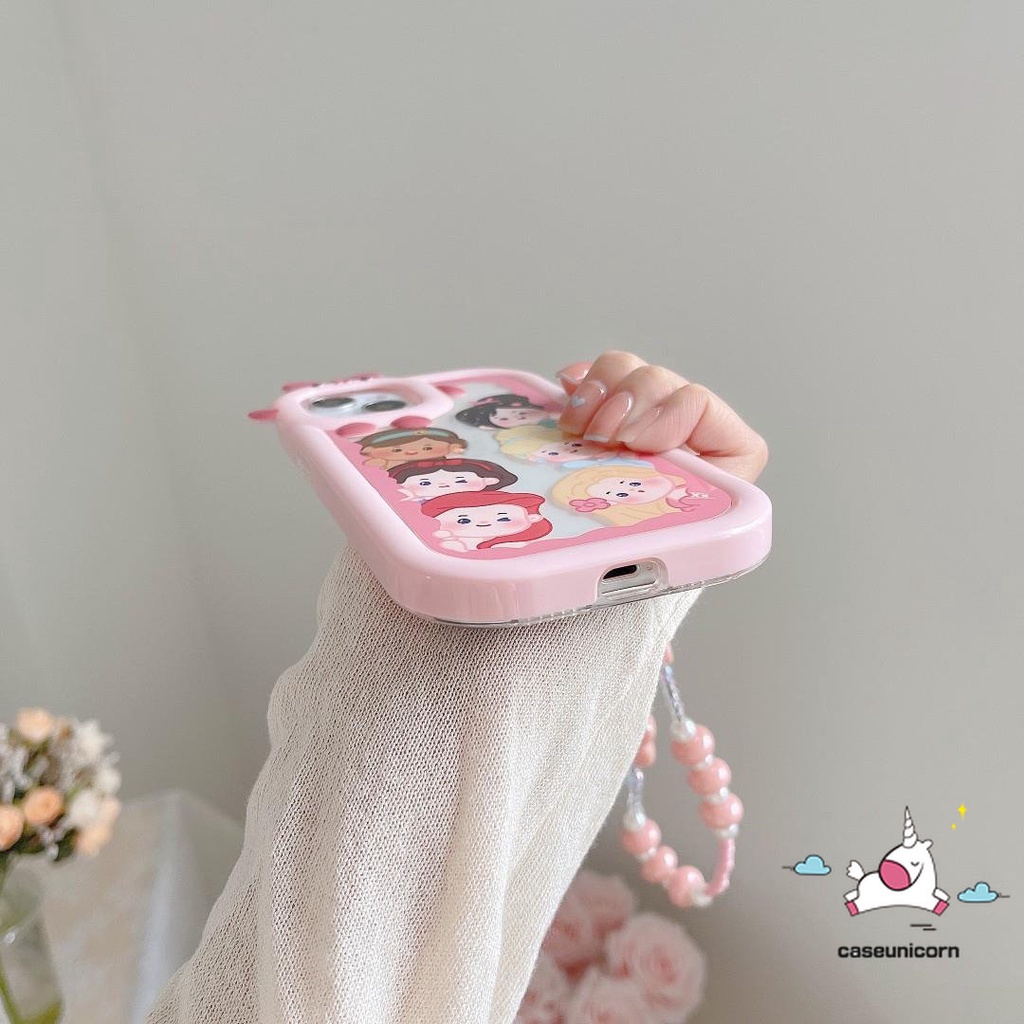 Casing Princess Disney Lucu Manis Realme C12 C33 C15 C31 C21Y 5 6i 9i 5s 5 7i 8i 8 9 7 8pro 9pro+ C30 C25 C25Y C11 C25s C35 C21 C2 C1 C1 C3 C17 Kartun 3D Bow Little Monster Lensa Sarung Cover Sarung