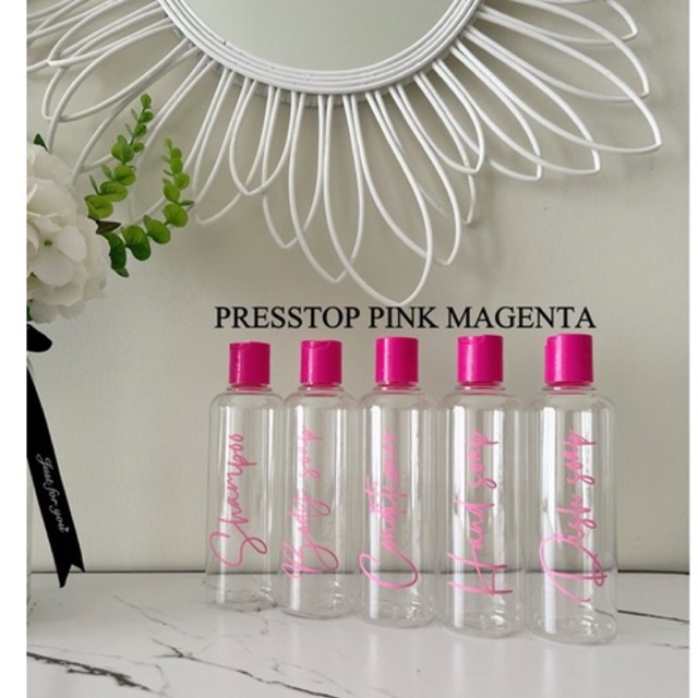 botol BENING 250ml PINK EDITION . glossy clear luxury aesthetic bottle refill tempat sabun cair pump estetik mewah elegant