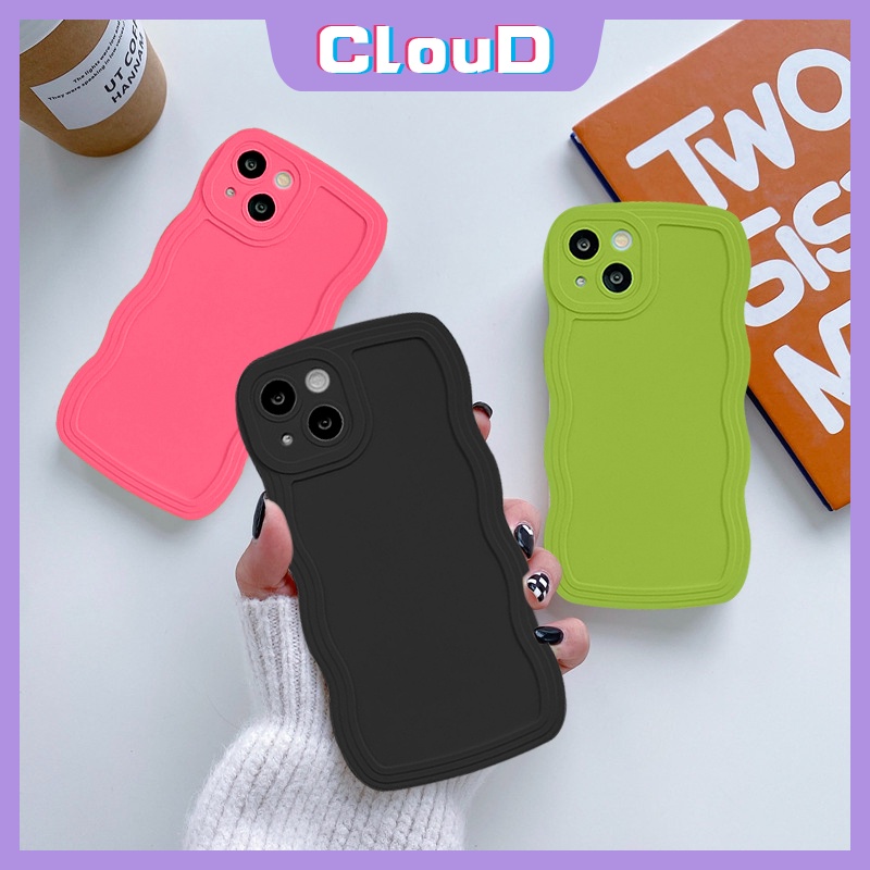 Casing Warna Macaron Permen Simple Realme C53 C55 C25 C35 C21Y C25s C15 C25Y C11 2020 C3 C20 C2 C12 C11 2021 C20A Realme 5s 9i 6i 10 5i 5c1 Shockproof Soft Tpu Mewah Wave Edge Cover