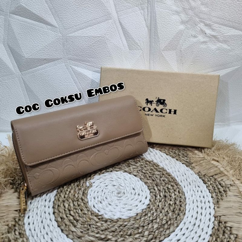 Dompet Panjang Wanita Tutup Bahan Embos