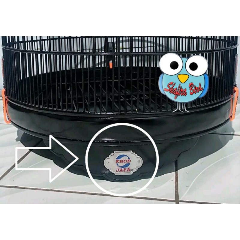 New Logo emblem merk sangkar kandang Ebod Jaya bahan logam / plat