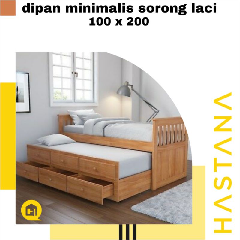 dipan tempattidur minimalis jati jepara , dipan anak jati , dipan sorong , divan anak sorong jati la