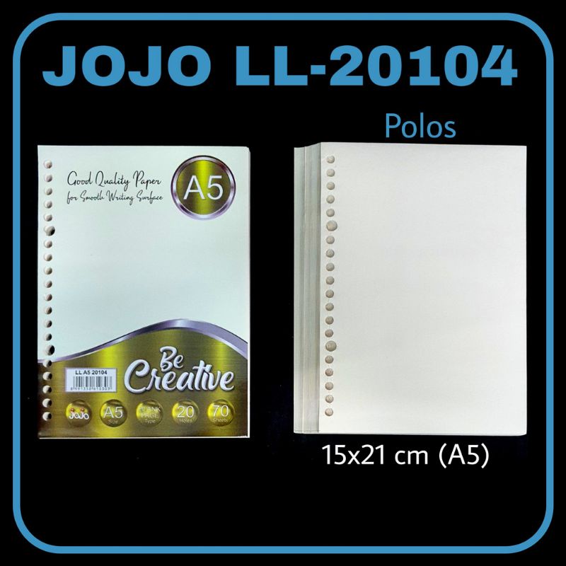 

Loose Leaf A5 JOJO Kertas Polos Warna Kuning Refill Isi Ulang Kertas Binder 70 Lembar