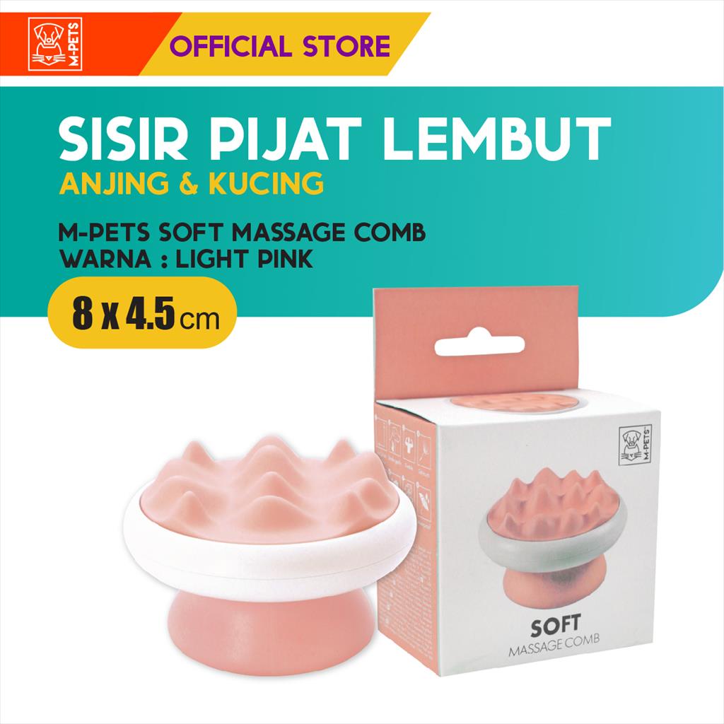 M-Pets Soft Massage Comb -  Coarse Teeth / Sisir Pijat Anjing Kucing