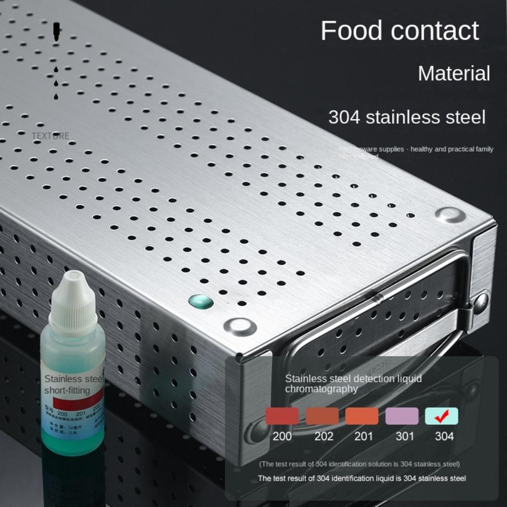 R-FLOWER Lemari Sumpit Stainless Steel Berkualitas Tinggi Peralatan Makan Keranjang Pengering Wadah Penyimpanan Rak Dapur Tempat Peralatan Masak