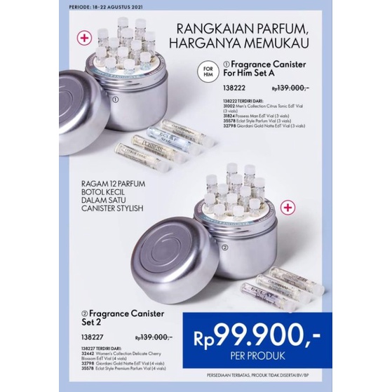 Fragrance Canister / Kaleng isi 12 Vial