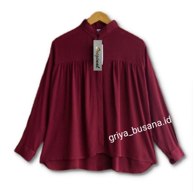 Kemeja Blouse Basic Wanita Jooyeon Top Toyobo Premium Lengan Panjang