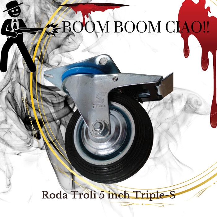 Roda Roda Troli Roda Troly Roda Karet 5 Inch