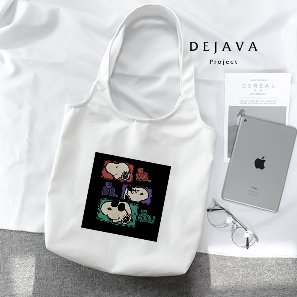 TERBARU TOTEBAG KANVAS PREMIUM TERBAIK DEJAVA COLLECTION SNOOPY ESTETIK TERKEREN