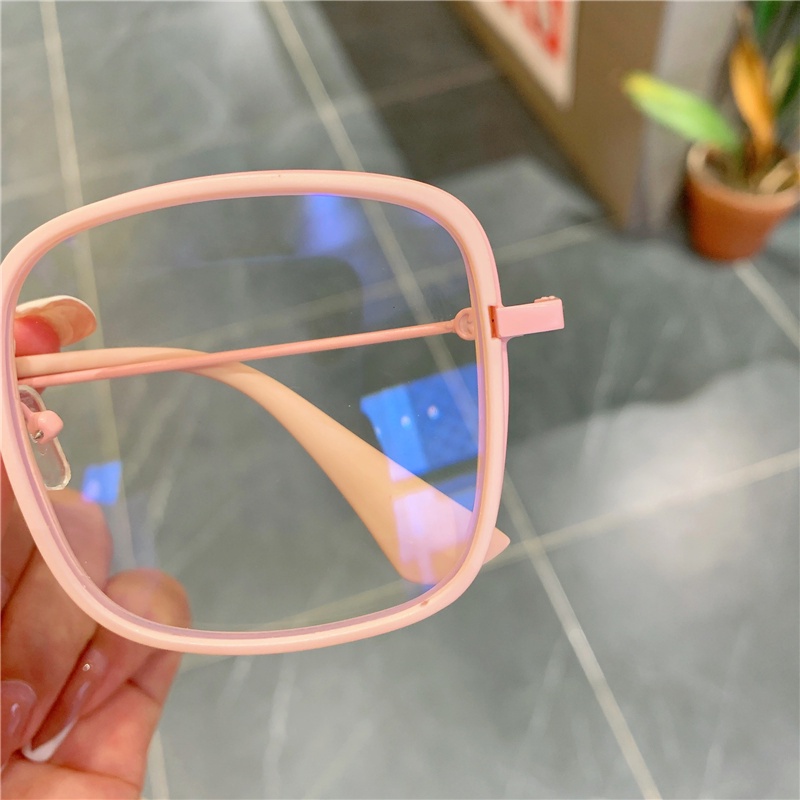 Kacamata Blue Light Blocking Bentuk Kotak Warna Pink Wine Hitam Untuk Pria Dan Wanita