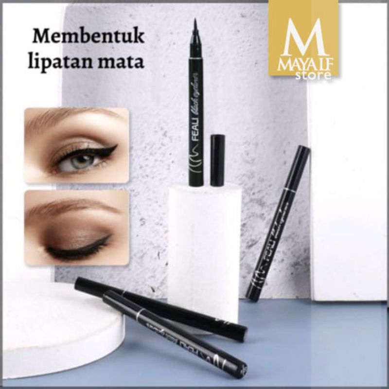 FEALI WATERPROOF EYELINER Hitam Black Anti Air Tahan Lama Terlaris Viral Murah