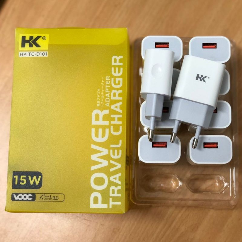 BATOK CHARGER HK TC-D38 2USB 2.4A / KEPALA CASAN HK TC-D101 15W 1USB  ADAPTER HK