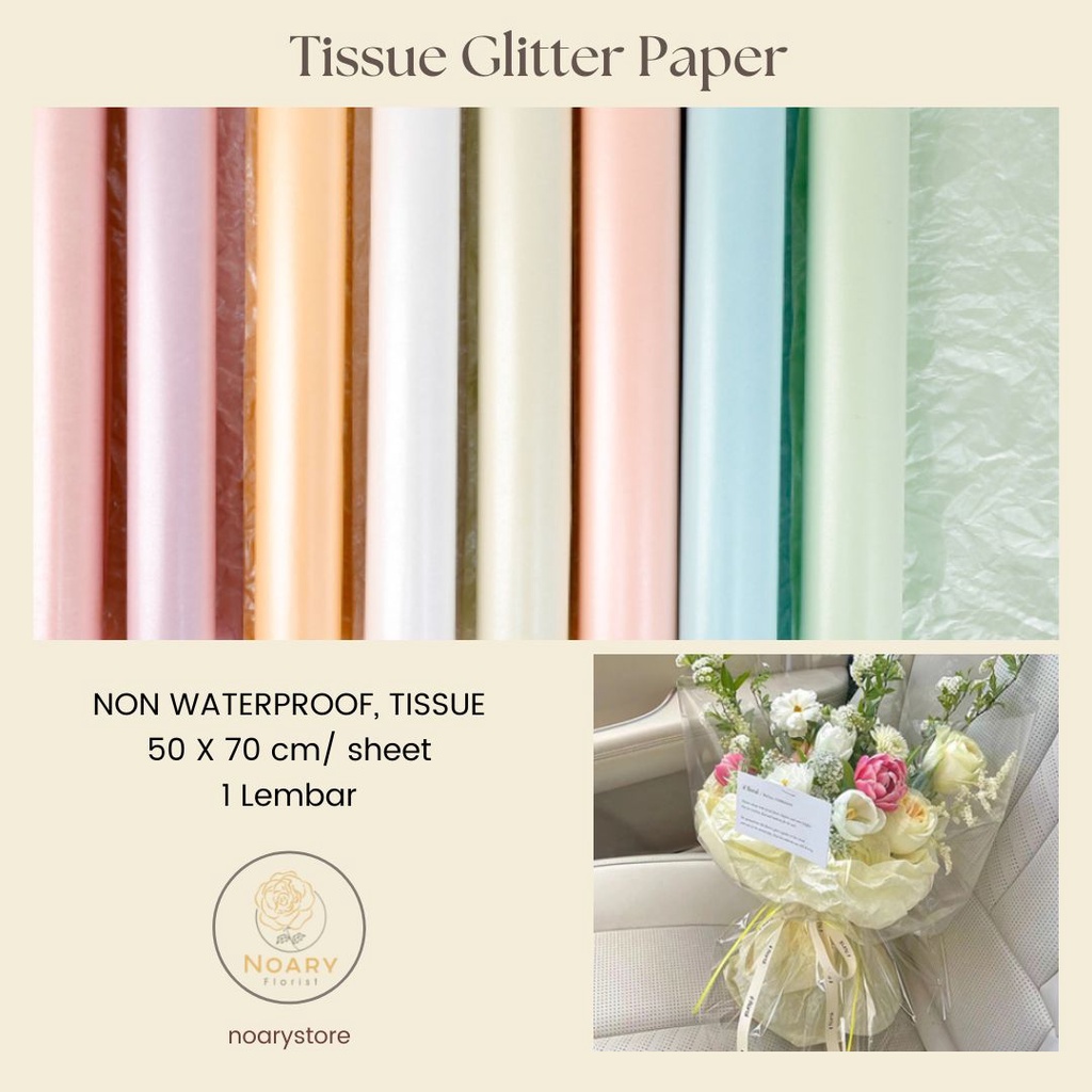 Tissue Glitter Paper  / Cotton Roll / Kain Roll / Tissue Paper / Kain tisu / Kain Katun / Kain Bunga / Kain Pembungkus Bunga / Cotton Flower / Bouquet / Roll Flower / Tille wrapping / Mesh Roll