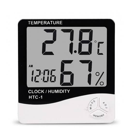 digital lcd hygrometer clock humidity meter htc-1