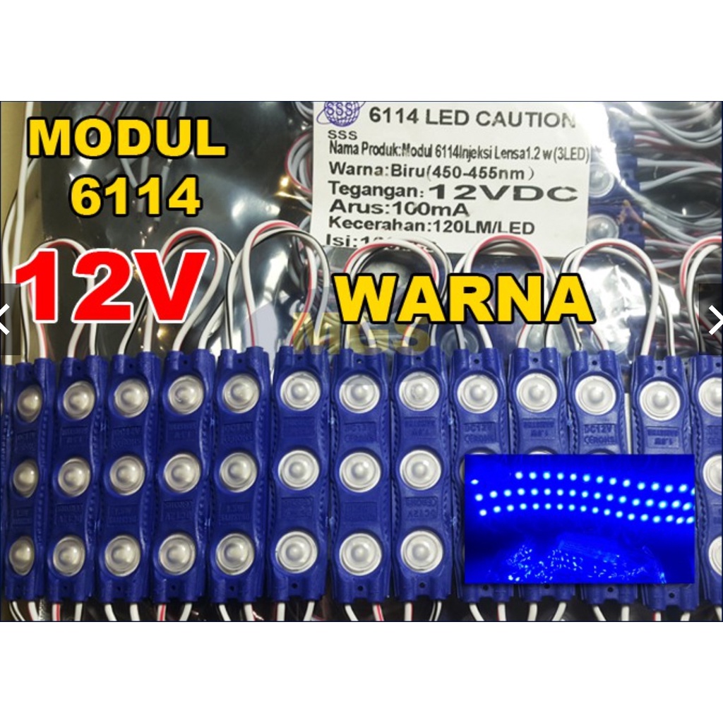 [ 100pc ] Module Samsung 2835 3LED tipe 6114 12v warna 100 pcs