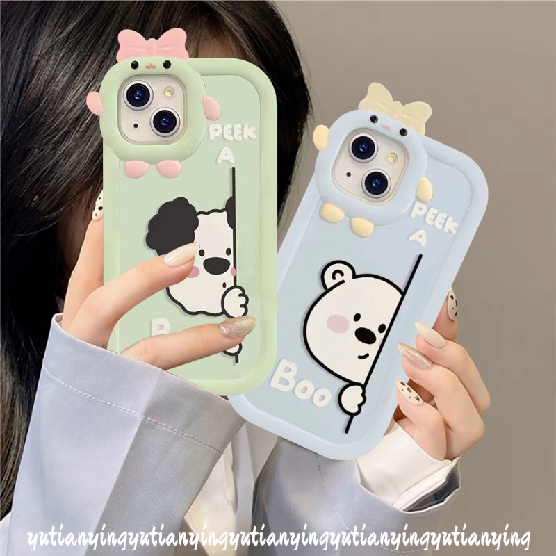 Soft Case Motif Anjing 3D Untuk OPPO A15 A17 A16 A17K A12 A74 A57 A54 A55 A16K A77s A95 A76 A96 A3s A5s A7 A16E A92 A94 A53 7Z A3 Case Pelindung Earphone Bluetooth Airpod