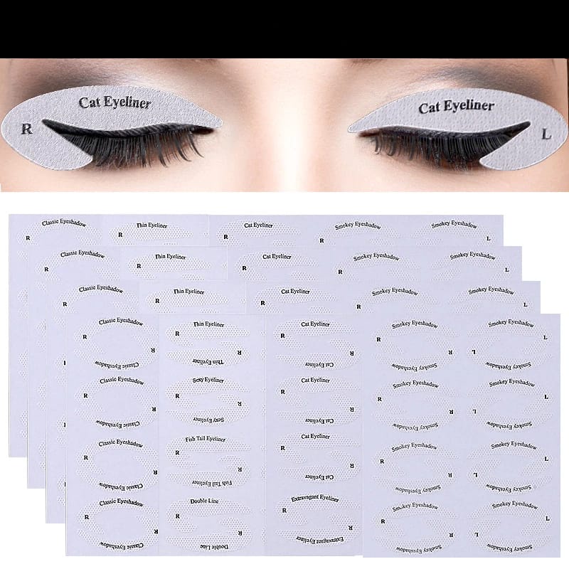 Eyeliner DIY Untuk Pemula Stiker Cat Line Cetakan Eyeliner Dan Shadow Bahan Non Woven Untuk Anak Perempuan F846