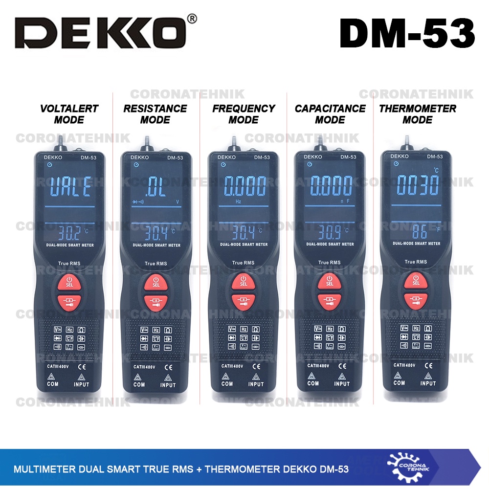 DM-53 - Multimeter Dual Smart True RMS + Thermometer Dekko