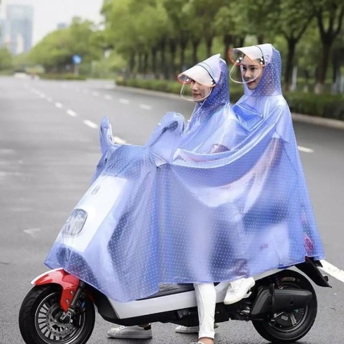 Jas Hujan Ponco 2 Kepala Bonceng Full Body/Jas Hujan Motor Dewasa P