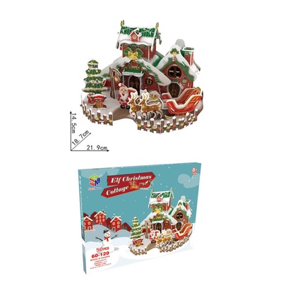 Hadiah Natal Anak PUZZLE 3D CHRISTMAS COTTAGE