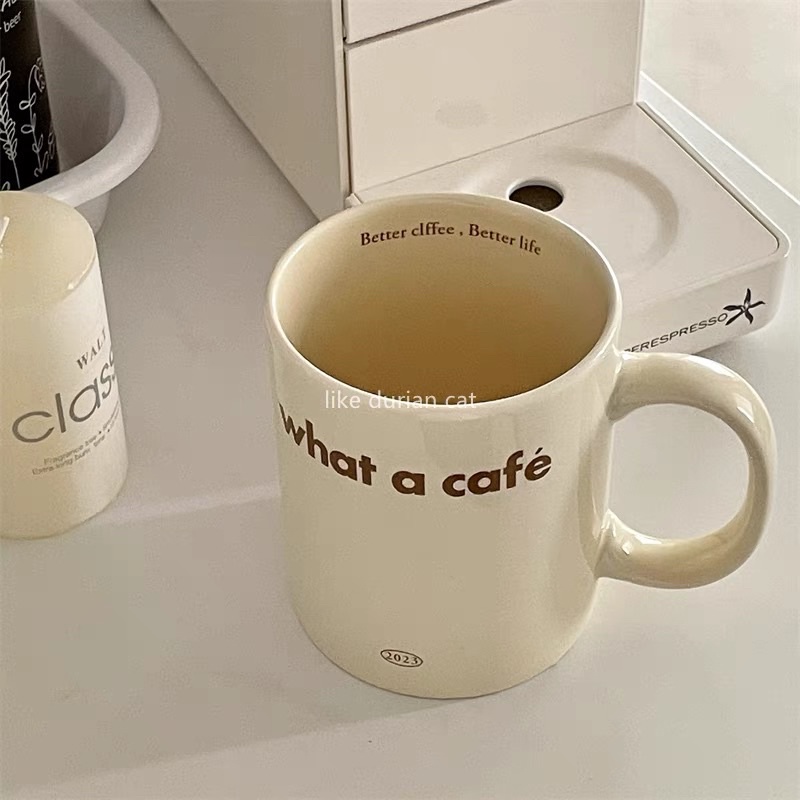 Gelas Mug Corel Stoneware Keramik What a Coffee 11oz 300ml Polos Kualitas Super