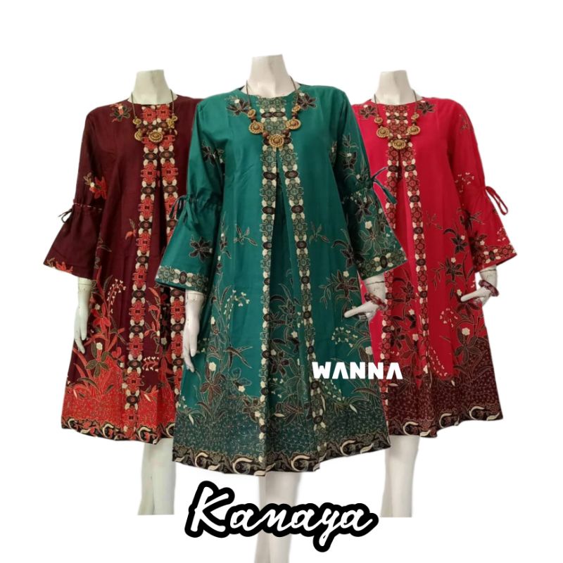 TUNIK BATIK MODERN CANTIK KEKINIAN ATASAN BATIK WANITA DRESS TERLARIS