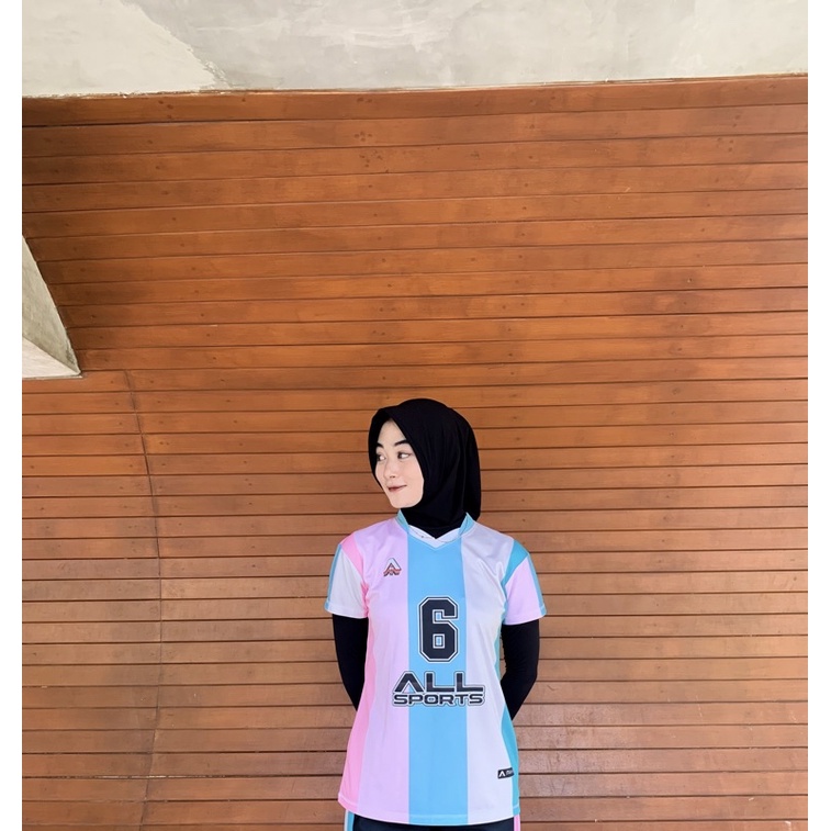 Jersey Voli Cewek Atasan Fullprint Kaos Voli Atasan Fullprint