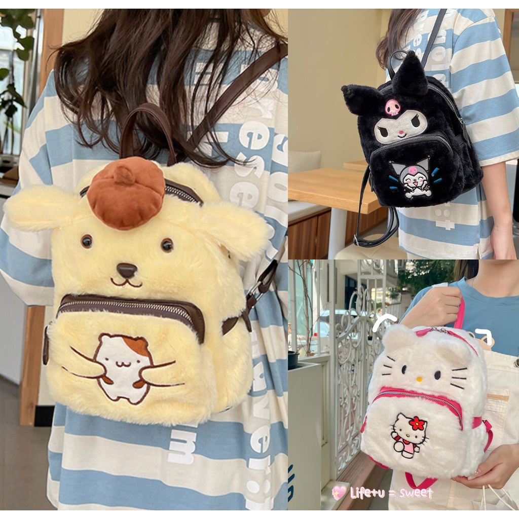 TAS RANSEL SANRIO HELLO KITTY KUROMI POMPOMPURIN PURIN MELODY CINNAMOROLL BACKPACK BAG FASHION IMPOR LUCU