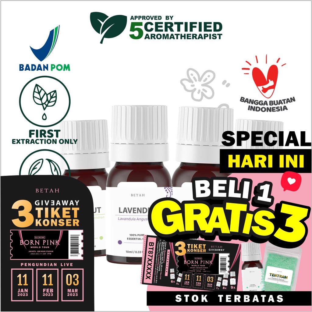 Original Betah Essential Oil Diffuser Humidifier Essentials Oil Pure Minyak Esensial Oil Air