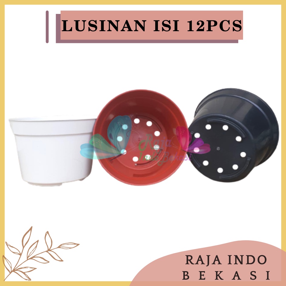 LUSINAN Pot Bunga 20 Putih Hitam Merah Bata Coklat Terraccota Terakota Polos Pot Bunga Hias Grosir Murah Plastik Lusinan Pot 20 Bibit TERMURAH Pot Tanaman 20cm Hitam MURAH-LUSINAN Pot Bunga Murah /Pot Tanaman /Pot Plastik uk 20 CM Hitam (isi 12 PCS)