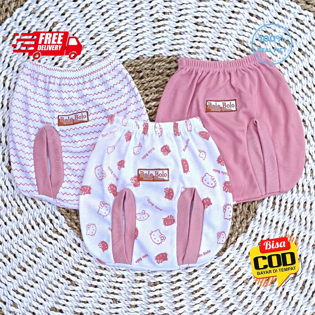 SALE 7.7 Serian Dusty - 3 pcs Celana Pop Bayi Baru Lahir 0 - 3 Bulan Pink Dusty Series merk SNI Bolo - Bolo