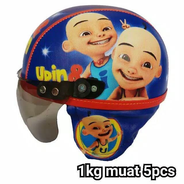 Jam Tangan Helm Sinchan Anak Karakter Motif Printing Upin Ipin