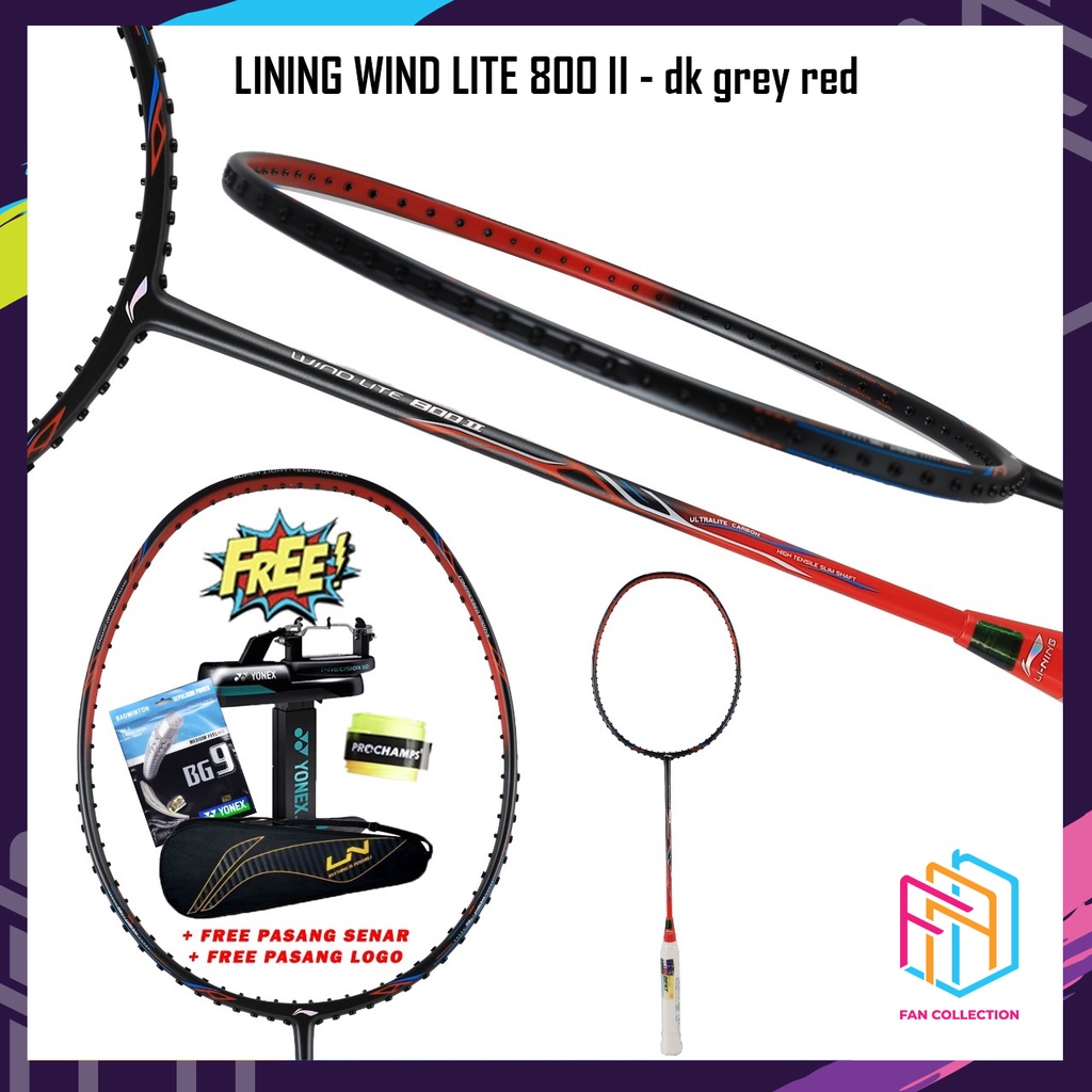 LINING Wind Lite 800 II Raket Badminton Original