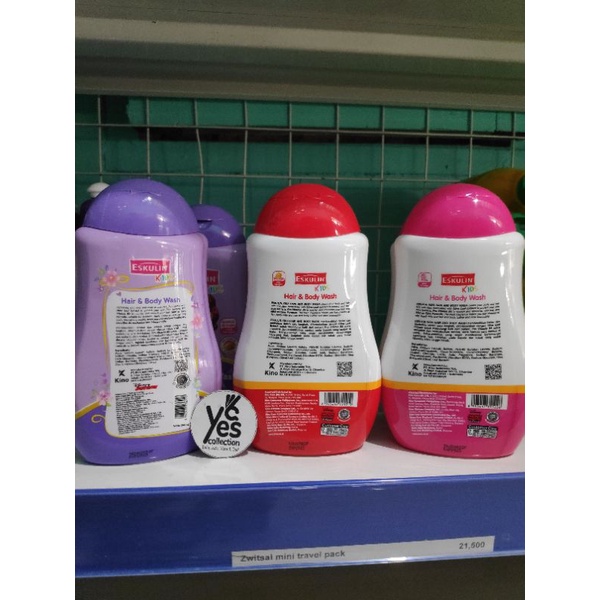 Eskulin Kids Hair &amp; Body Wash 280 ml 2in1 Botol Sabun dan Shampoo cair mandi anak disney Minnie Mickey Sofia Olive Leaf Pro Vitamin B5 Lembut Dimata Soft Protect