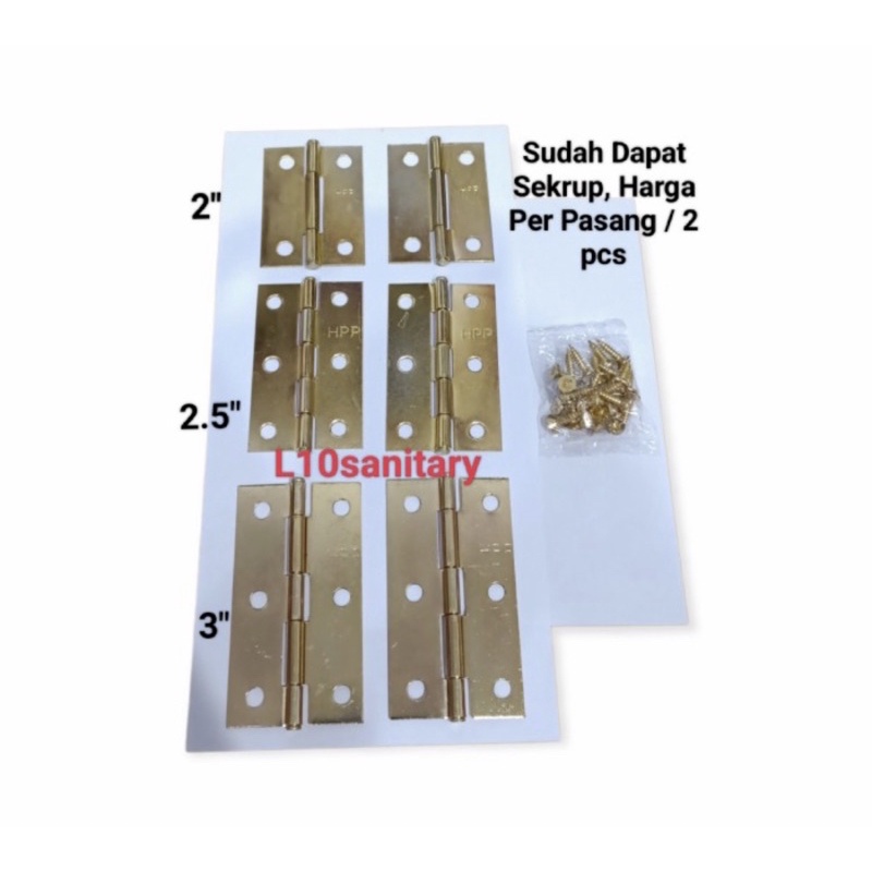 Engsel TIPIS KUNING / Engsel Tipis GOLD KUNING MURAH