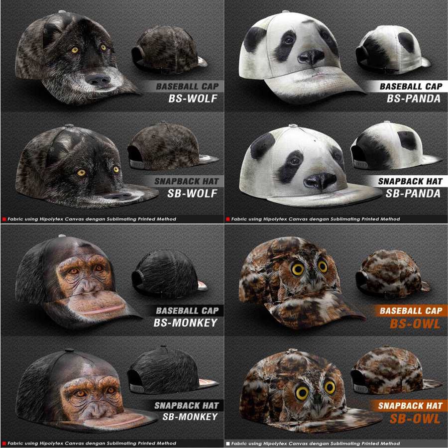 TOPI HEWAN. TOPI MOTIF WAJAH HEWAN 3D