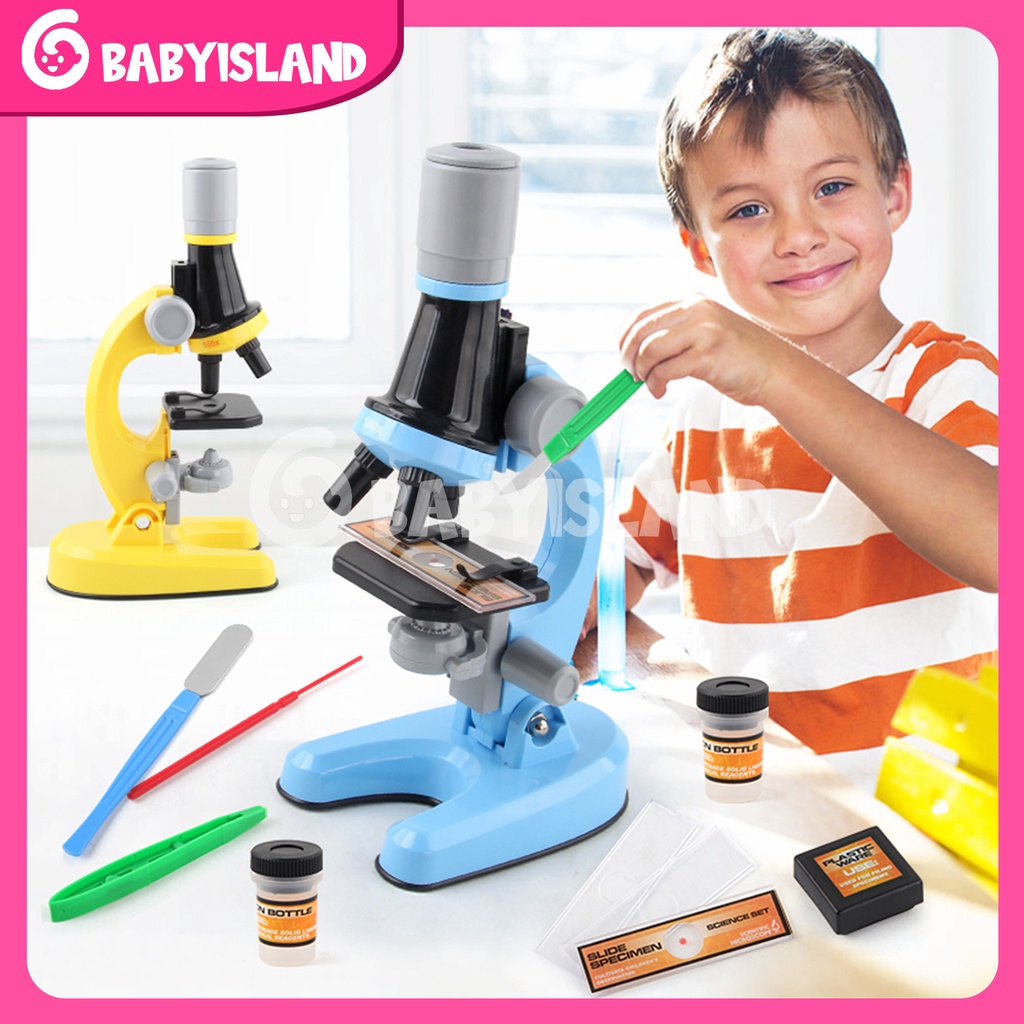 【4 Warna】1200X Mikroskop Kit Lab Homeschool Science Educational Mainan Untuk Hadiah Anak-anak