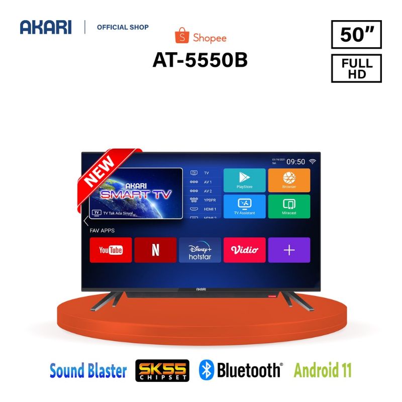 AKARI LED SMART ANDROID FULLHD TV 50" AT5550B