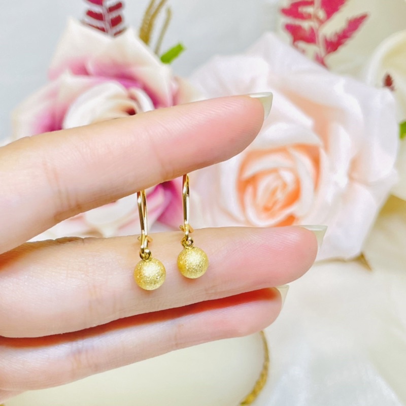 Anting titanium desi bola emas anti karat
