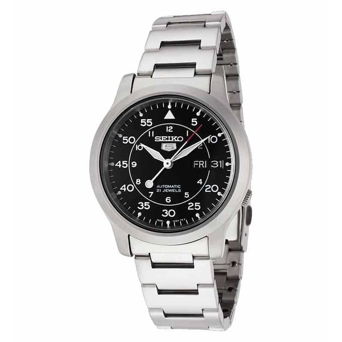 Jam Tangan Uniex Seiko 5 SNK809K1 Automatic Silver Black New
