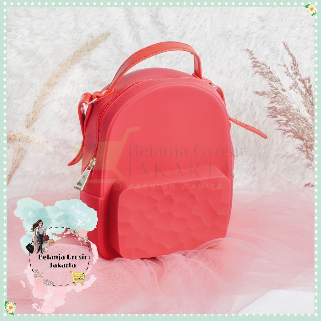 (Cod) Tas Jelly Slempang Usupso | Water Cube Silicone Cross Body Backpack
