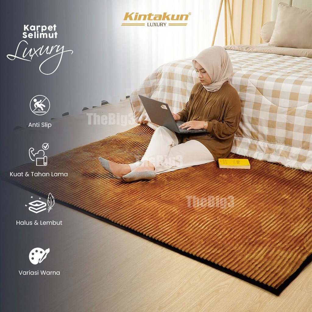 KINTAKUN Karpet Selimut Busa 150 x 200 cm  Luxury Warna Coco Indranila Lazuardi Luya Merlot Owen Serenity Brandy Dalton Elder Giovane Lavanda Rosa - Halus &amp; Lembut Anti Slip TBT