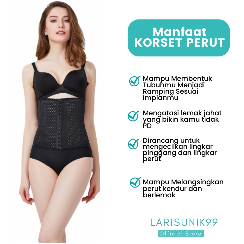 Korset Pelangsing Perut Pengecil Pinggang Corset Waist Trainer Baju Pelangsing Wanita