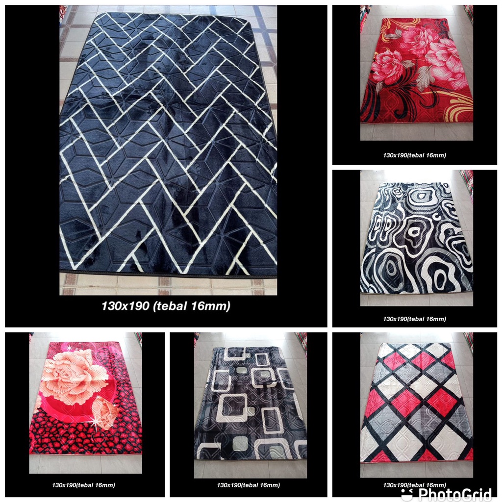 Karpet Malaysia empuk anti slip karpet busa impor malaysia 130x190cm