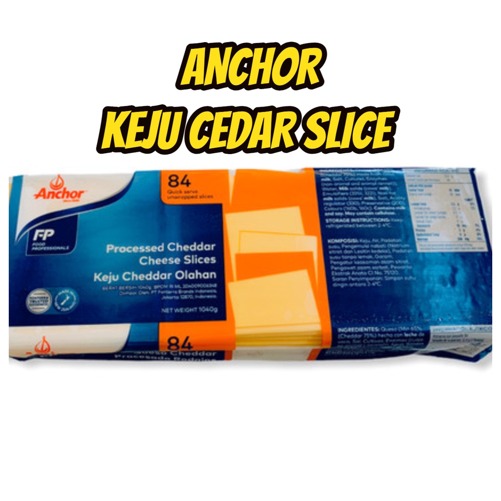

[oddsolshop] pekanbaru/Anchor 84 Slices Cheddar Cheese 1KG Keju Cedar